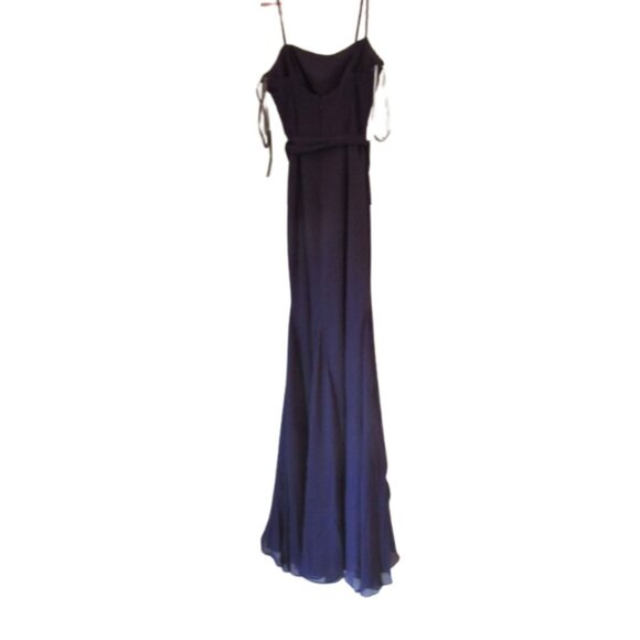 White By Vera Wang Purple Formal Gown w Spaghetti Straps & Draped Waist Size 0 - Picture 5 of 8